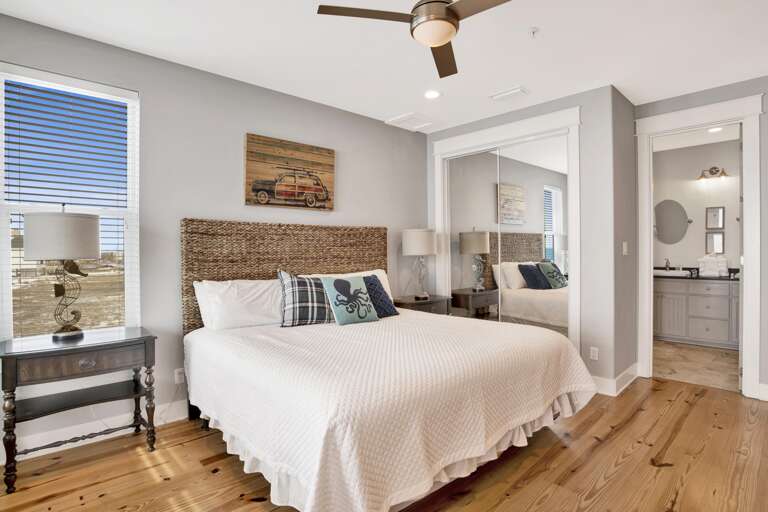 2 nd floor south west master bedroom with private gulf front balcony and ensuite bath. 1 of 4 gulf front master bedrooms.