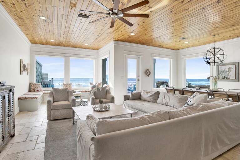 Den on main level over looking the gulf.