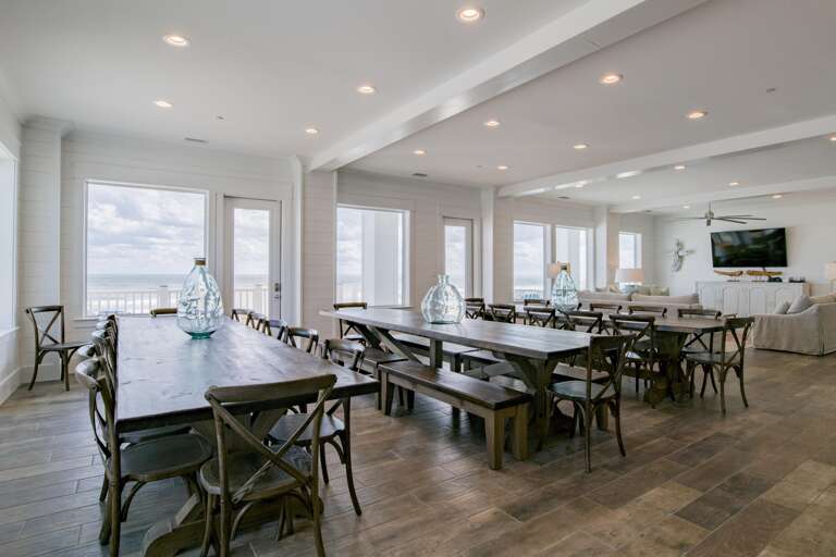 3 custom built dining tables 12 ft Long. Seat 12 per Table.