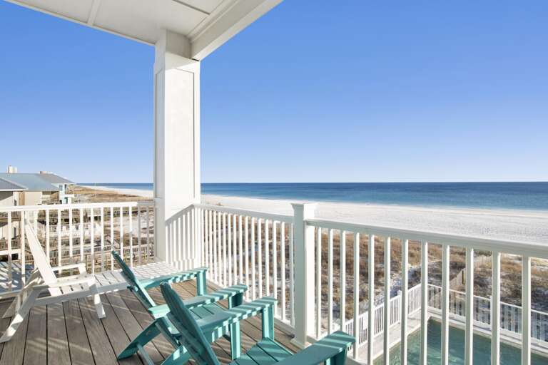 1 of 4 private gulf front balconies off master bedroom.