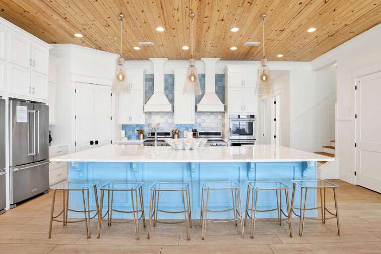 Large kitchen- This level features 11 ft tall ceilings on entire floor.