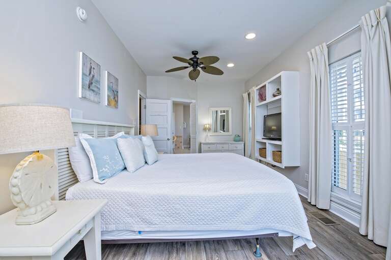 First Floor Bedroom w/ king bed and private bath.