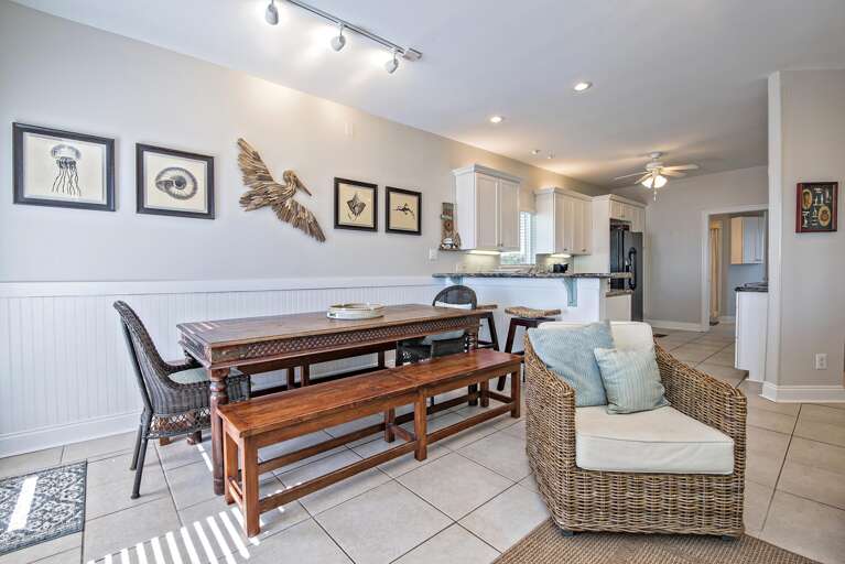 Dining table on main level.