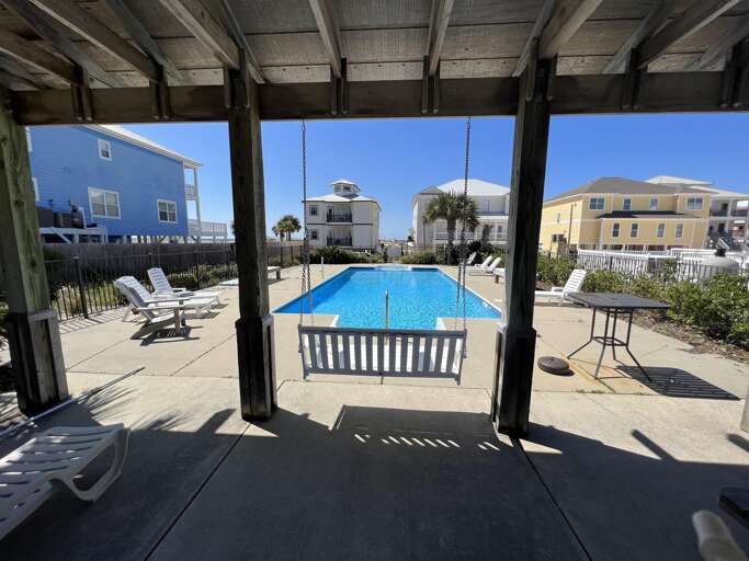 Large covered area on North side of pool deck.