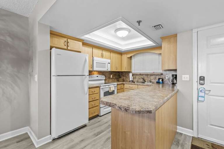 Our fully equipped kitchen has all the necessities for your culinary adventures.