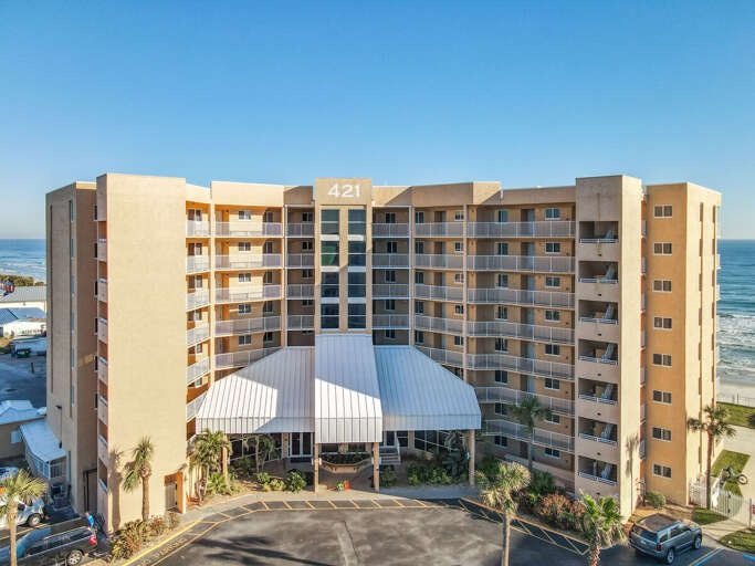 Oceania Plaza entrance to building.