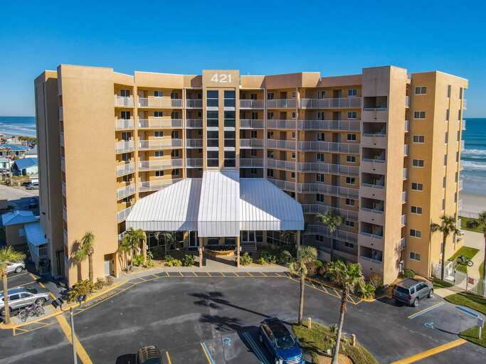 Oceania Plaza entrance to building.