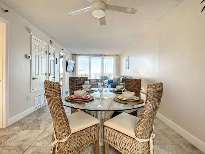 Dining room table sits 4.