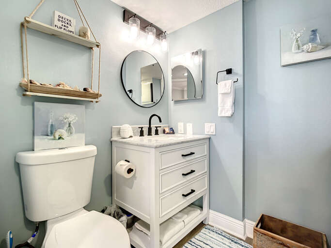 Vanity with storage.