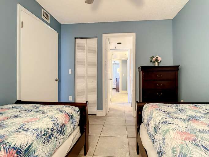 Access to guest bathroom. Dresser for storage. Access to guest bathroom. Dresser for storage.