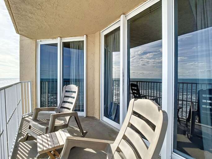 Access from living room and master bedroom. Access from living room and master bedroom.