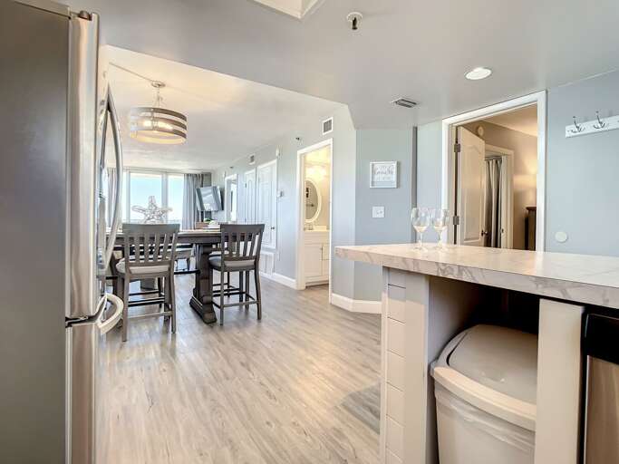 Bar space and views into the property.