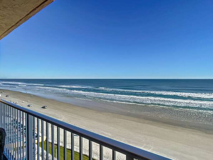 Balcony view of the beach. Balcony view of the beach.