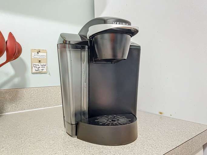 Brew your favorite cup anytime with this sleek Keurig coffee maker, perfect for early mornings or relaxing evenings. Brew your favorite cup anytime with this sleek Keurig coffee maker, perfect for early mornings or relaxing evenings.