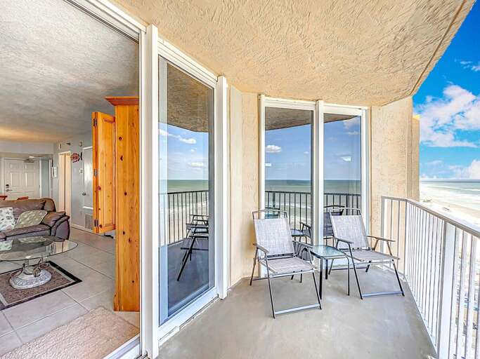 Step onto the spacious balcony to enjoy stunning ocean views, fresh breezes, and comfortable seating, perfect for relaxation or morning coffee.