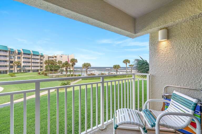 Relax on your private balcony with stunning ocean and resort views. Perfect for morning coffee or sunset unwinding after a beach day—your peaceful coastal retreat awaits.