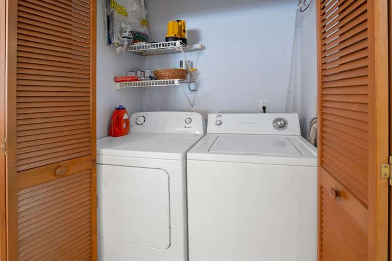 Enjoy the convenience of a private washer and dryer during your beach stay. Easily refresh towels