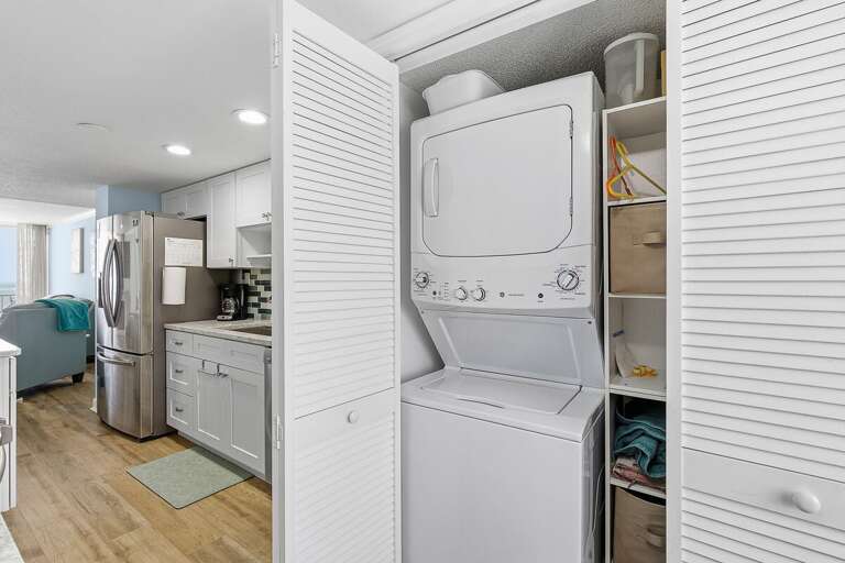 Enjoy the convenience of an in-unit washer and dryer during your beach stay. Perfect for keeping clothes and beach gear fresh after long days by the ocean.