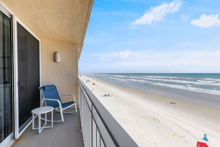 Relax on your private balcony and soak in sweeping oceanfront views during your beach stay. Enjoy morning coffee with the sound of waves and endless sandy shoreline just steps away.