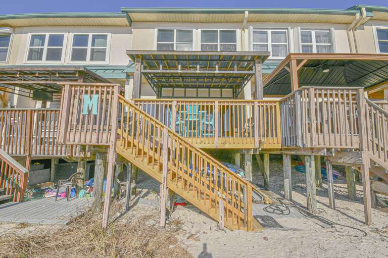 Spacious beachfront deck perfect for sunset gatherings