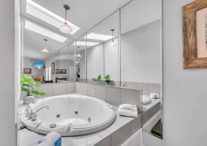 Luxurious spa tub retreat with sleek modern design