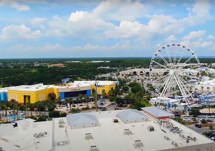 Vibrant cityscape with iconic Ferris wheel views