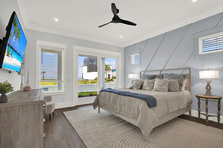 Bright and airy bedroom with scenic outdoor views and modern comfort