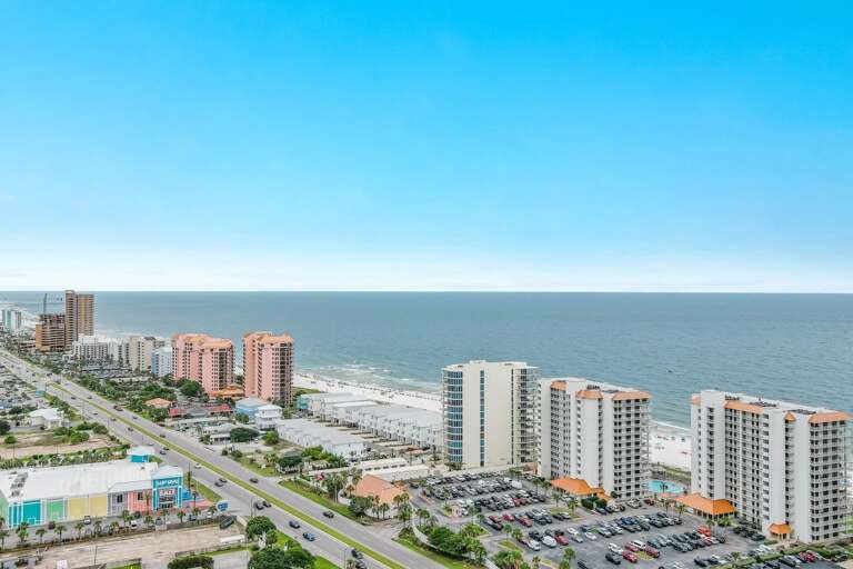 Perdido Beach Blvd facing Southeast with Summer House on the right.