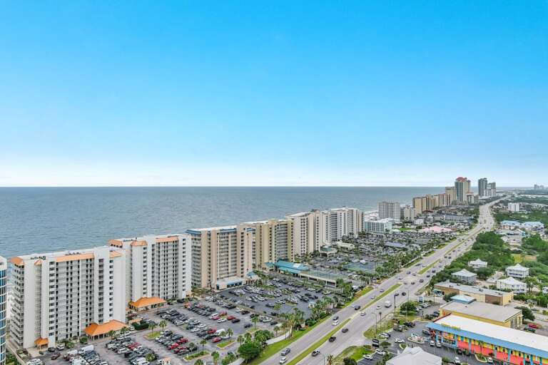 Perdido Beach Blvd facing Southwest with Summer House on the left.