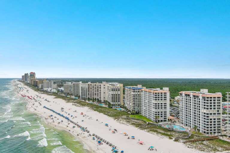 Romar Beach - West view of Summer House.  Building A is on the Right and B is on the Left.
