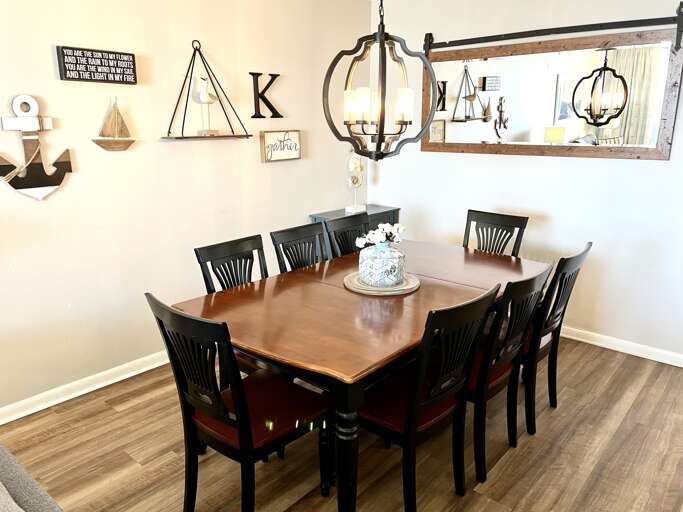 Dining room table seats 8