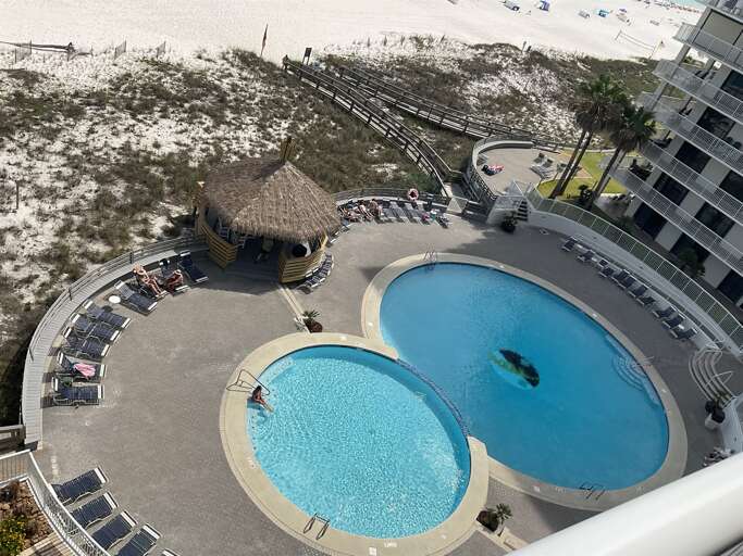 View of the pool from 702A balcony.