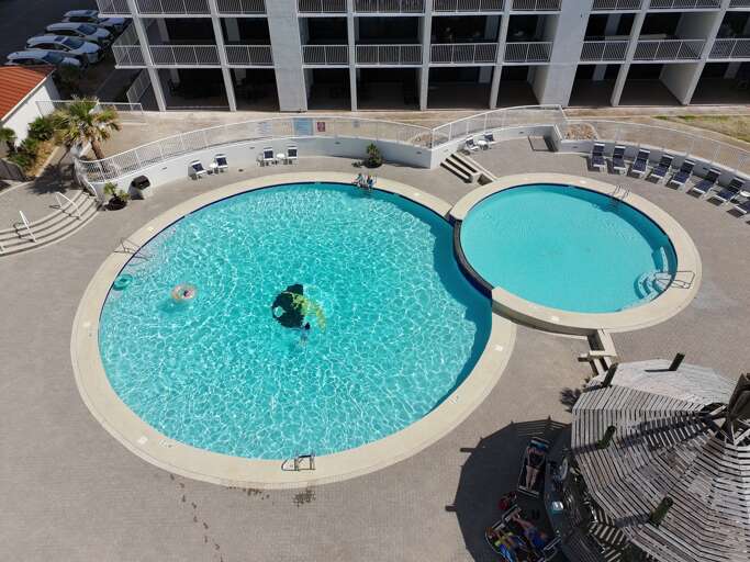 Outdoor pool from above the Gazebo (this pool was recently fully renovated)