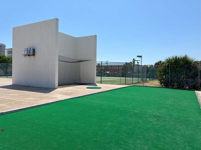 Putting Green, Practice Tee, basketball goal (BYO equipment).  Squash on the other side of the basketball goal.