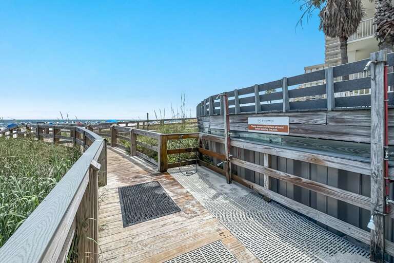 Wash down station on the beach access by the Outdoor Pool