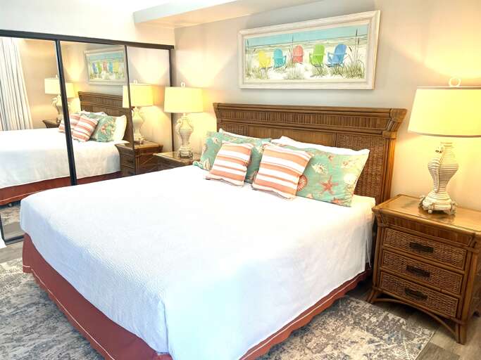 Primary bedroom with king size bed