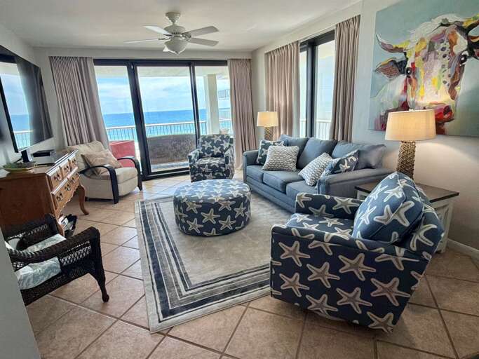 Plenty of seating to relax and watch TV or enjoy each other’s company. 