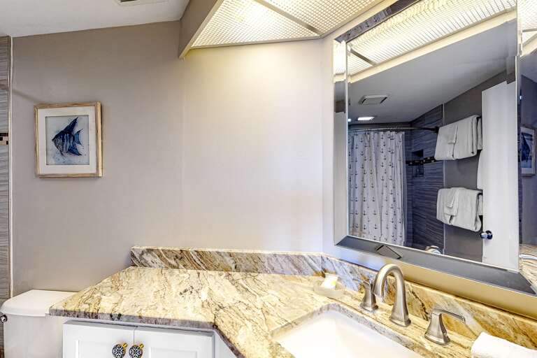 Recently updated bathroom.