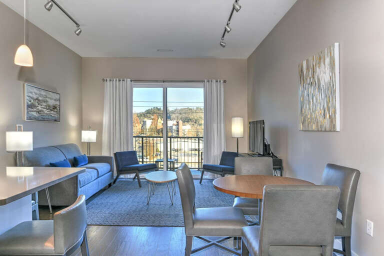 Open layout kitchen, dining, and living room Open layout kitchen, dining, and living room