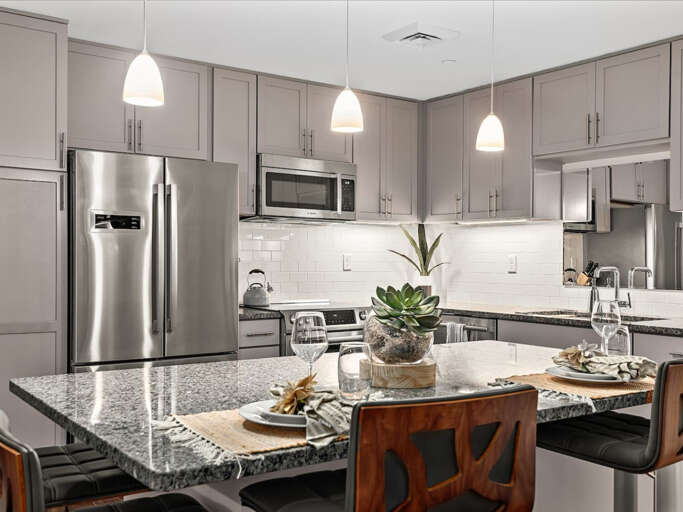 Big bright kitchen with all new appliances.