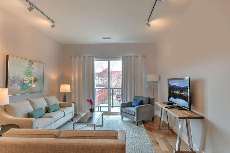 Living Room opens to Balcony with Views Living Room opens to Balcony with Views