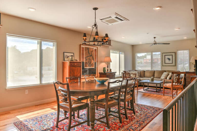 Open concept kitchen, dining, and living room