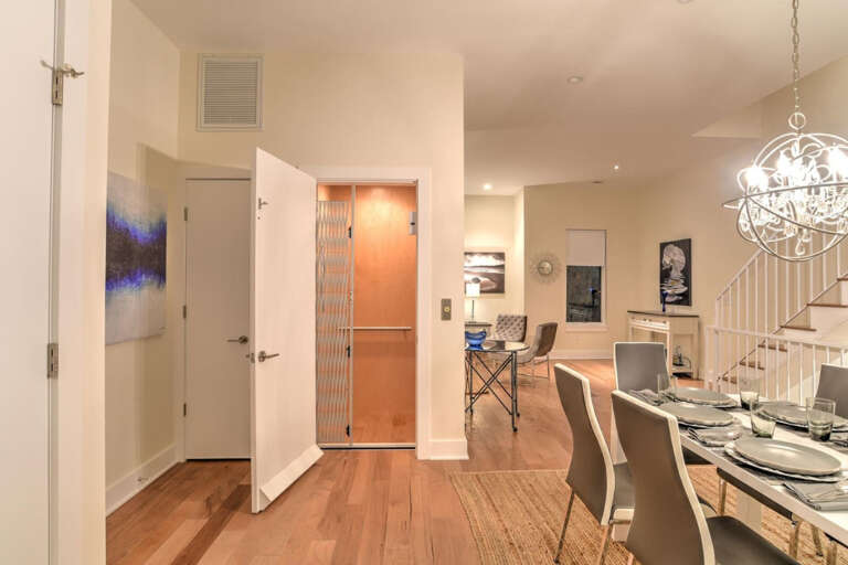 Elevator opening up to 2nd floor and main living area Elevator opening up to 2nd floor and main living area