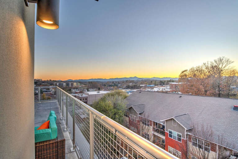 Wrap-around balcony off Master Bedroom