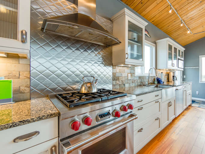 Open living space with Gourmet kitchen, Dining room, and living room. 