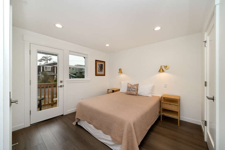 Downstairs master queen bedroom with attached full bath. 