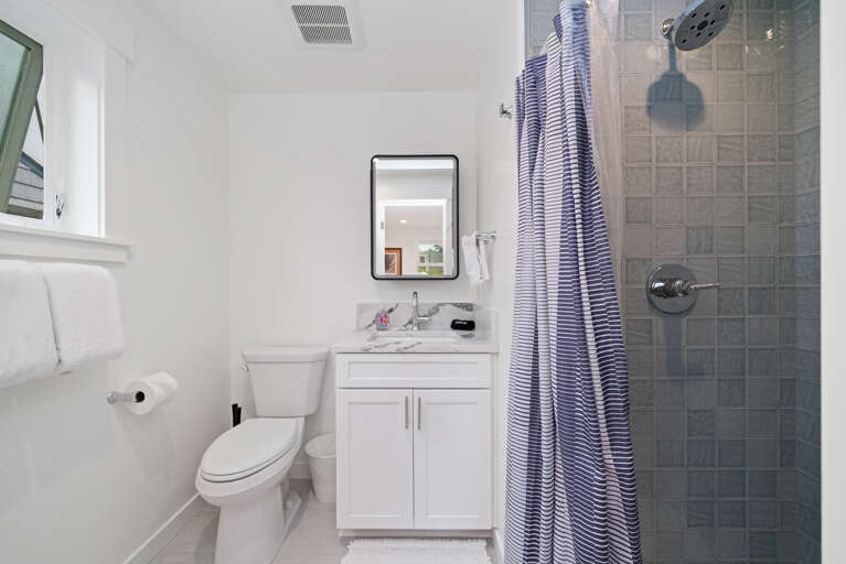 Downstairs master full bath with shower