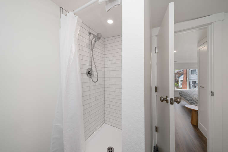HUMMINGBIRD COTTAGE- Upstairs bath off queen bedroom with walk in shower HUMMINGBIRD COTTAGE- Upstairs bath off queen bedroom with walk in shower