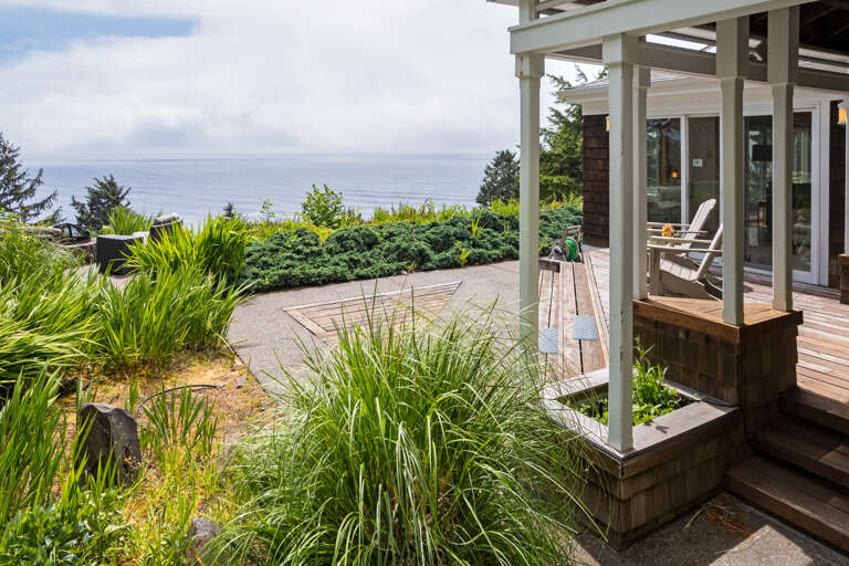 Outdoor attached deck area with spectacular views 