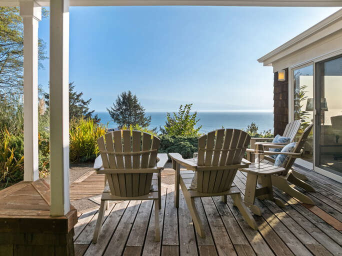 View from the front deck area off the front of the house. 